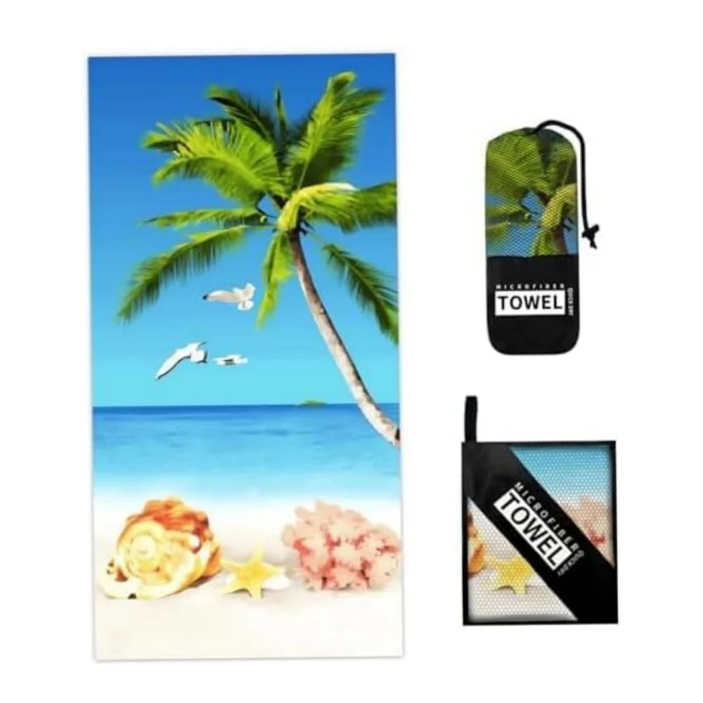 Tropical Oversizex Beach Towel with Palm Tree Design. NWT. 55